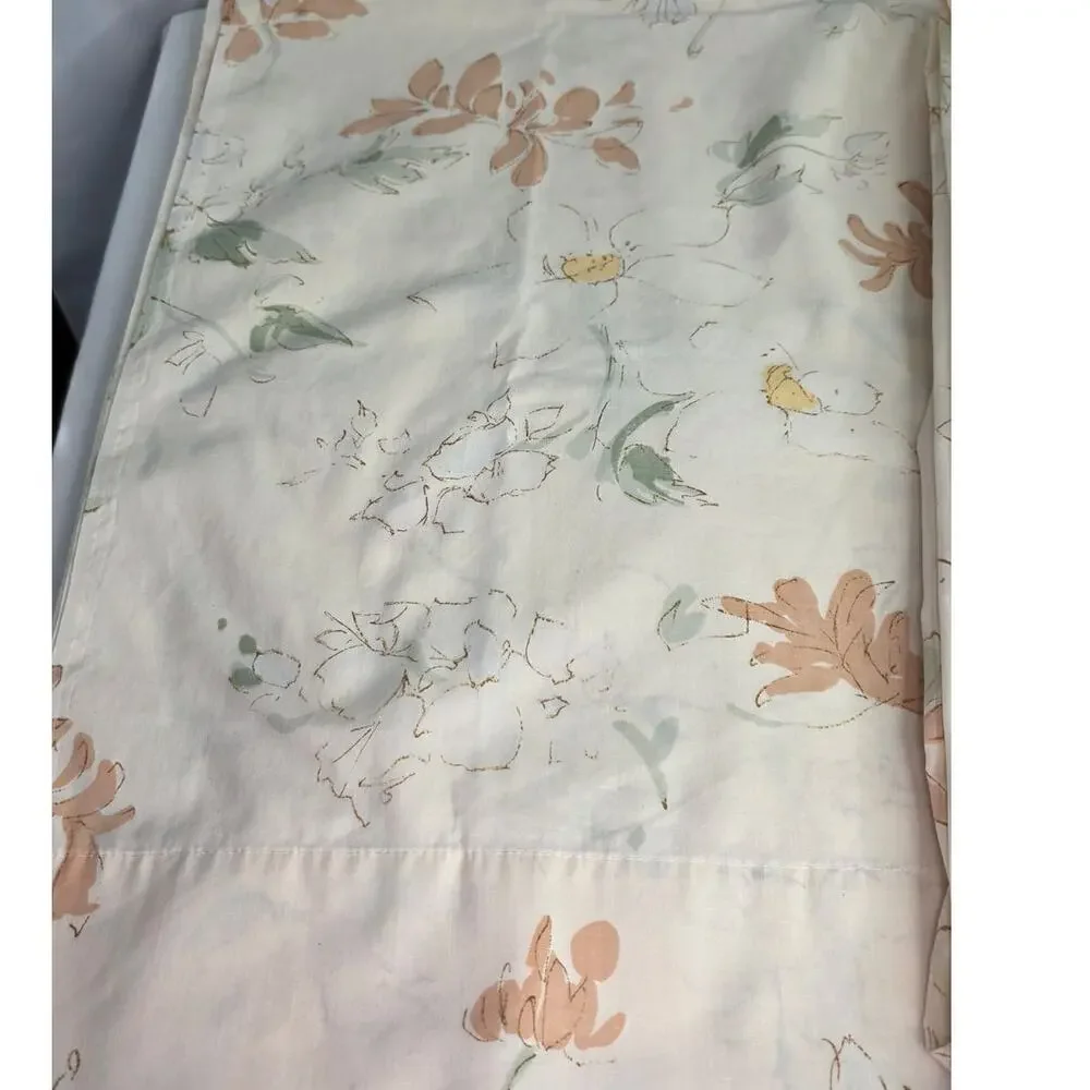 Vintage Twin Sheet Set Flat Fitted Sheets Floral Cottagecore No Pillowcases